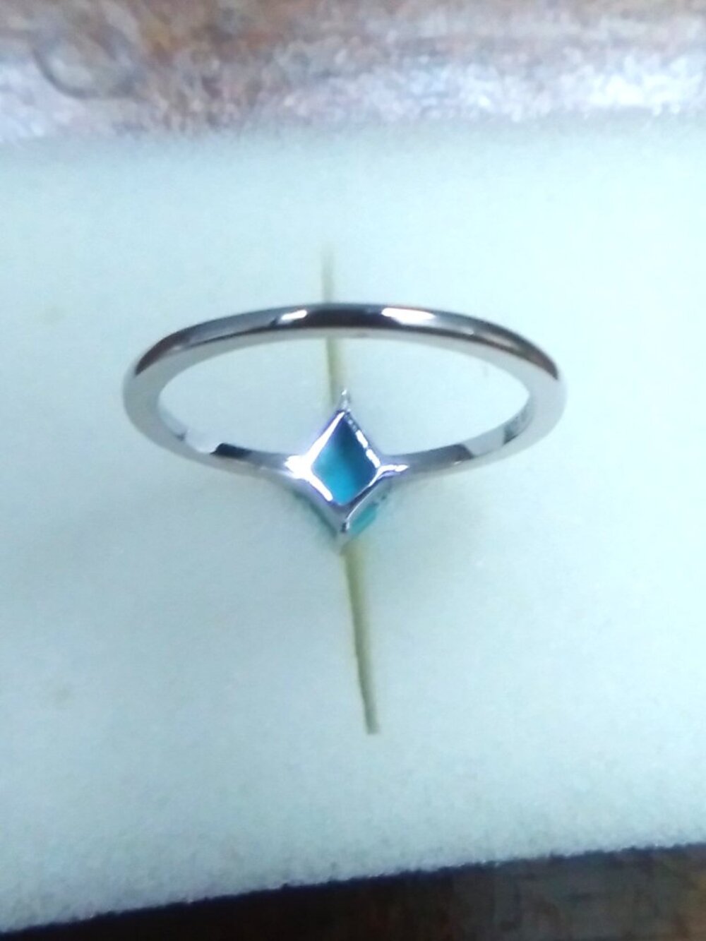 Turquoise Silver Stack Ring - Picture 3 of 4